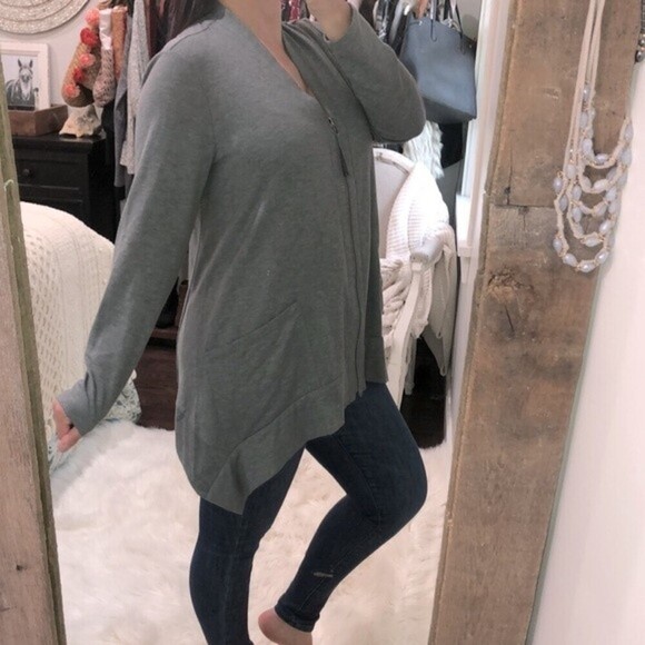 LOGO size medium grey cozy zip up jacket - Picture 2 of 6